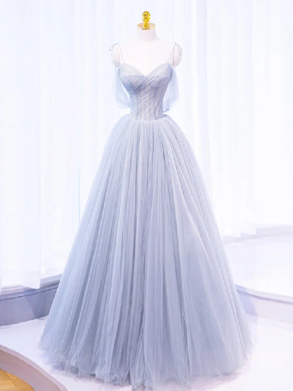 prom dress preservationA-Line Off Shoulder Tulle Sequin Gray Long Prom Dress, Gray Tulle Formal Dress