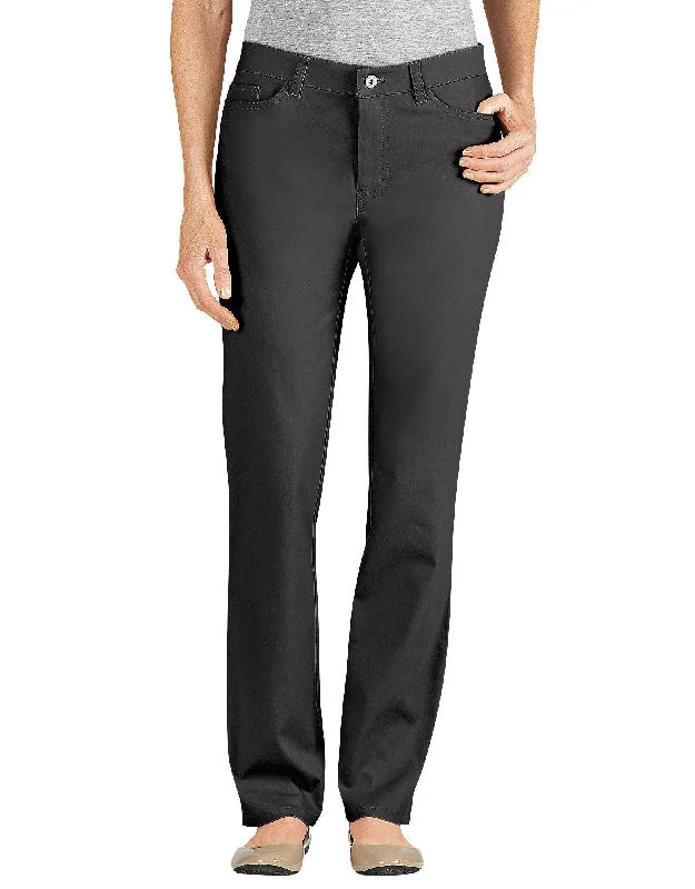 women's warm pantsWomen's Slim Fit Skinny Leg 5-Pocket Stretch Twill Pants - Black