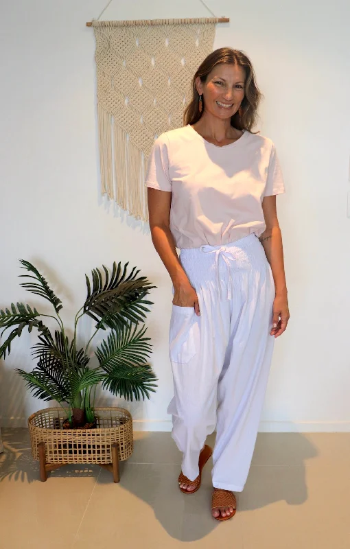 women's hot pantsDream Pant in LUX Cotton White