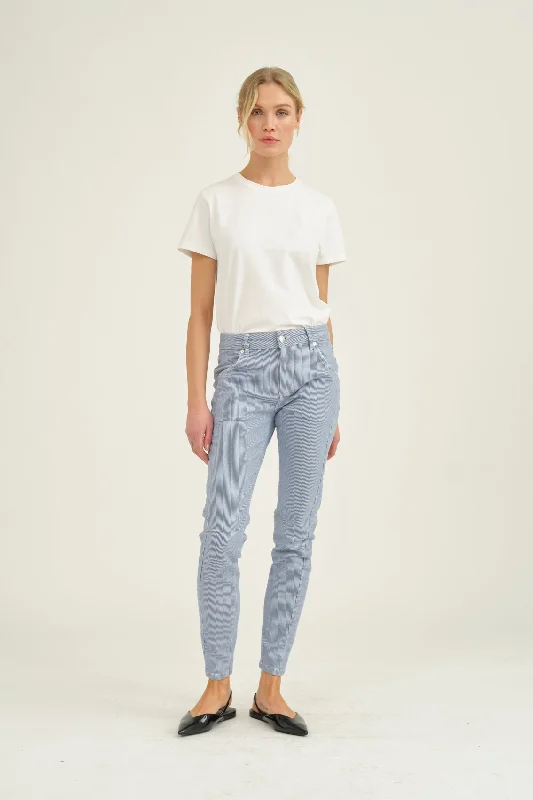 women's denim jeans with zipper-fly closurePD-Barbara Jeans Ocean Stripe