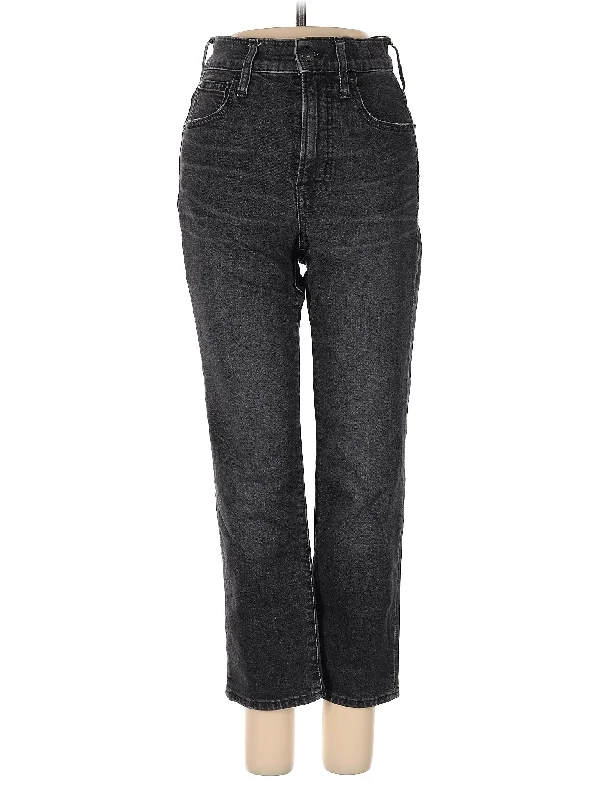 women's mom jeans denimMid-Rise Straight-leg Jeans in Dark Wash