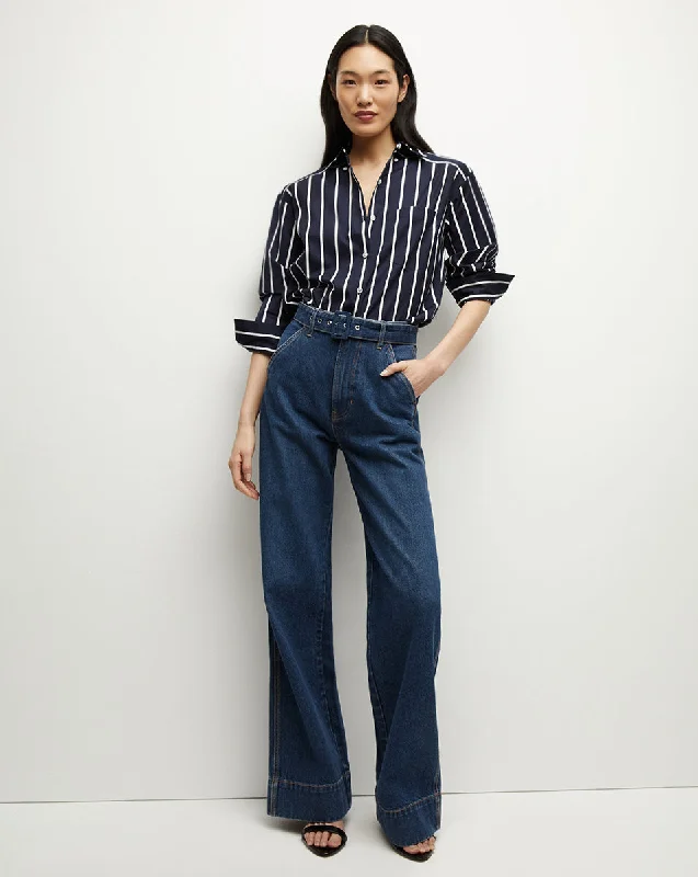 women's denim jeans for a chic appearanceTaylor Belted Wide-Leg Jean