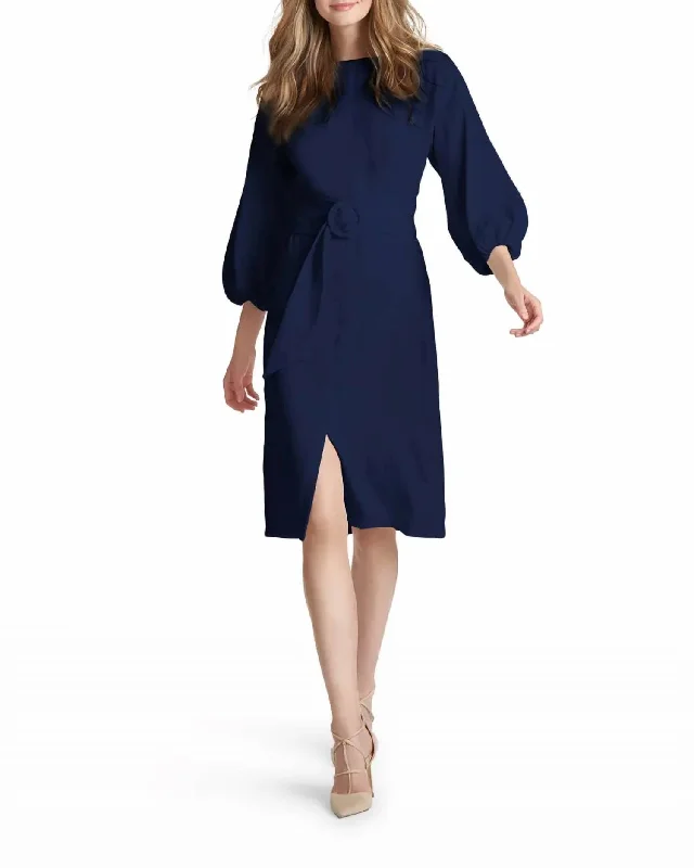 cotton blend midi dressesAnnie Dress In Midnight