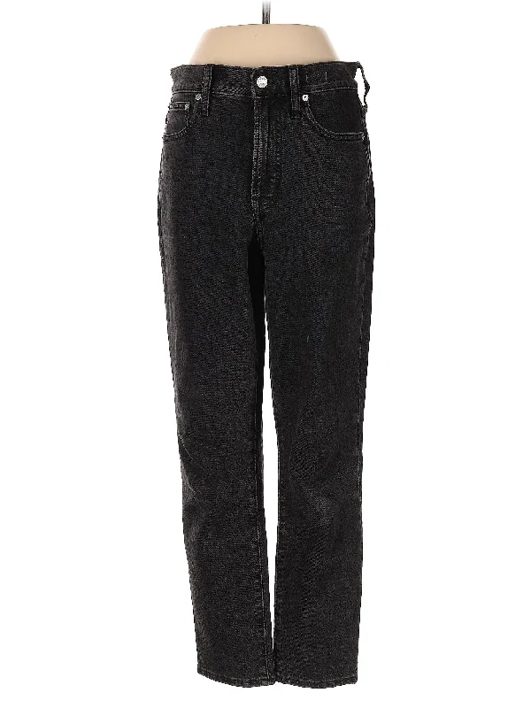 women's denim jeans with embroideryMid-Rise Straight-leg Jeans