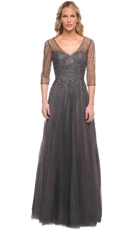 Formal Dress for Runway ShowsLa Femme - 24894 Sheer Sequined Mother of the Groom Gown