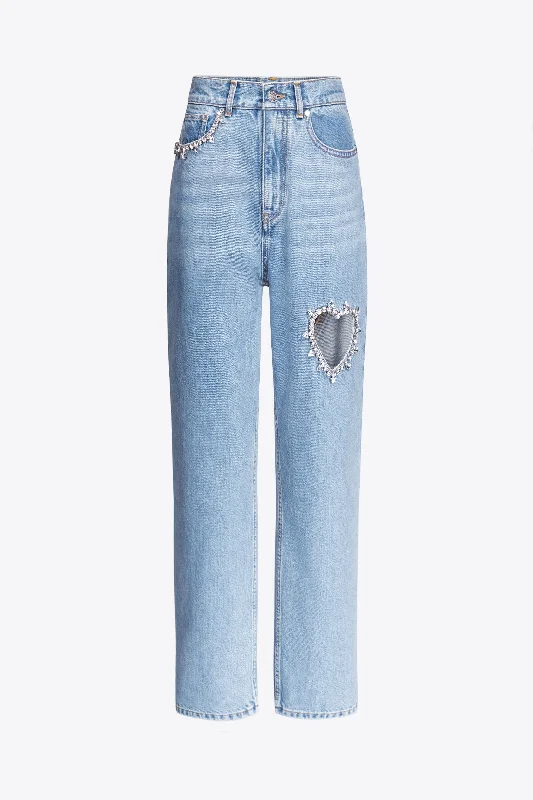 women's ripped denim jeansCrystal Heart Jean