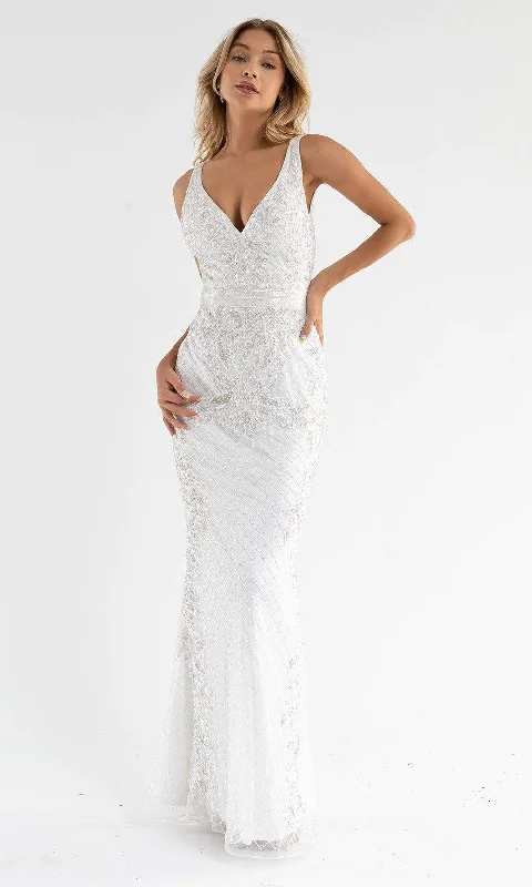 Formal Dress for Oscar NightsPrimavera Couture - 3741 V-Neck Beaded Lace Long Gown