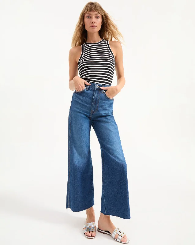 women's acid-washed denim jeansTaylor Cropped Wide-Leg Jean