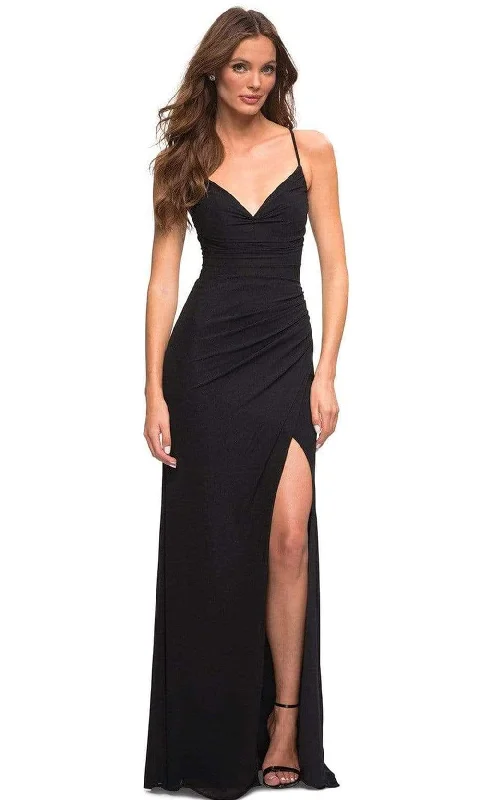 Formal Dress for Semi-Formal EventsLa Femme - 30418 Spaghetti Strap Ruched Gown