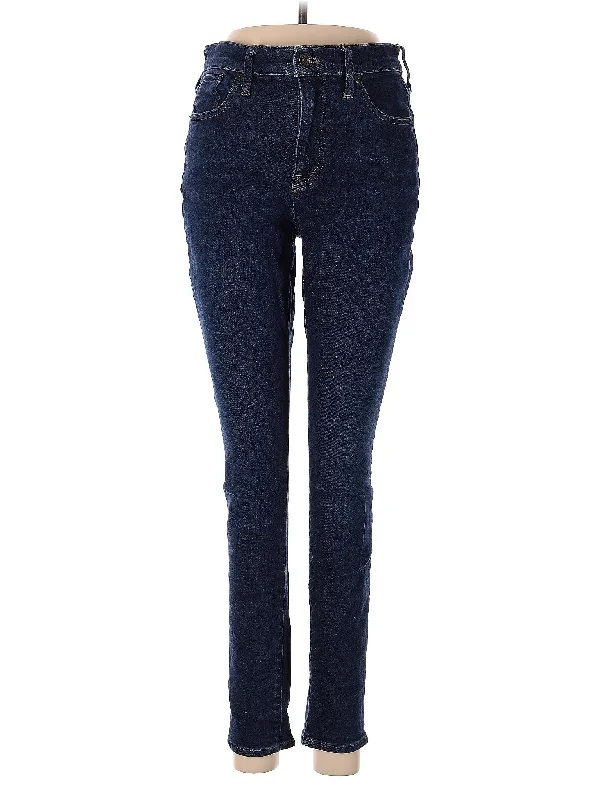 women's denim jeans with cotton blendMid-Rise Skinny Jeans in Dark Wash