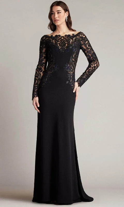 Formal Dress for Grammy AwardsTadashi Shoji CGB24646L - Long Sleeve Embroidered Gown