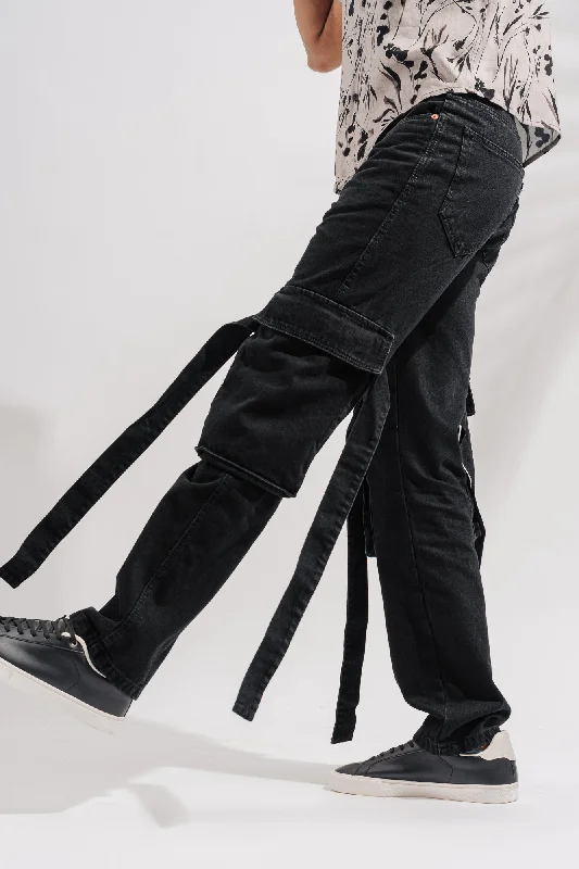 women's relaxed-fit denim jeansMen's Charcoal Utility Cargo