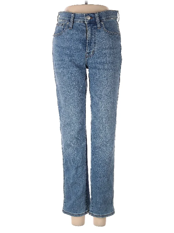 women's denim jeans with pocketsMid-Rise Straight-leg Jeans in Light Wash