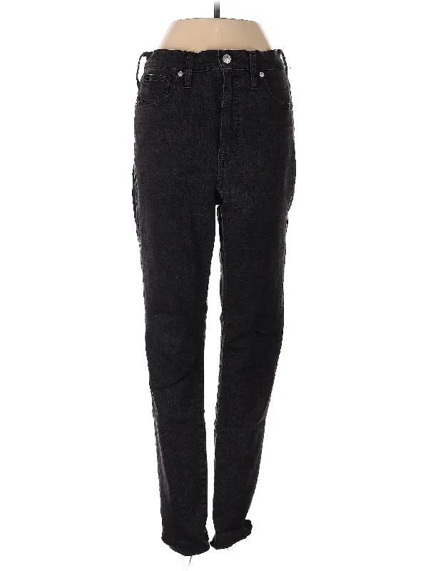 women's denim jeans with lace trimHigh-Rise Skinny Jeans in Dark Wash