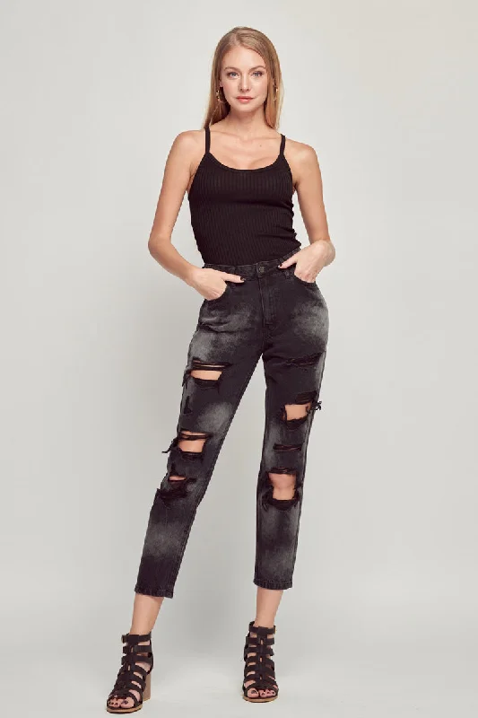 women's high-ankle denim jeansKylie High Rise Mom Jeans