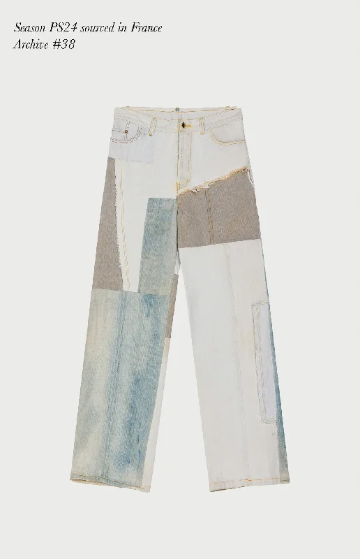 women's mid-rise denim jeansJeans Baggy Patchwork 38