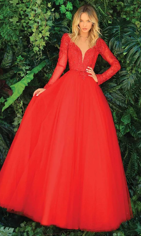 Formal Dress for ConcertsClarisse - 810289 Long Sleeve Voluminous A-Line Gown