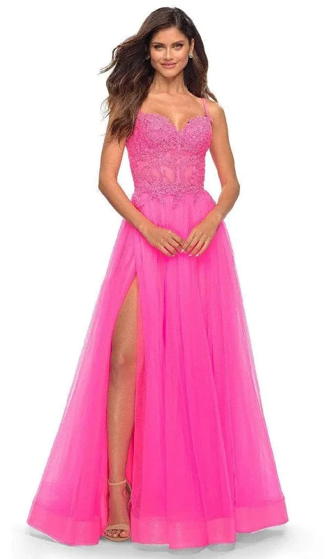 Formal Dress for Beach ThemesLa Femme - 30755 Sweetheart Embroidered A-line Gown