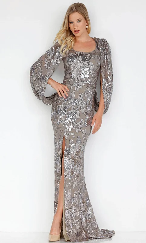 Formal Dress for Horse RacesTerani Couture 231M0356 - Modified Sleeve Floral Sequined Gown