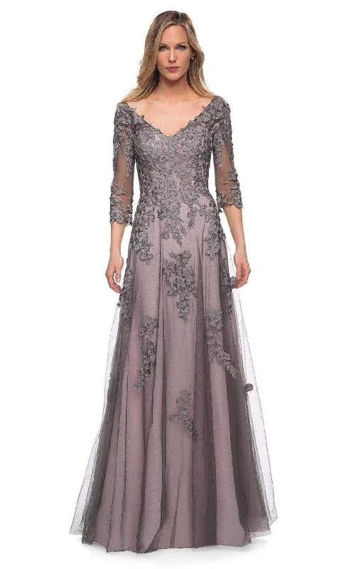 Formal Dress for Humanitarian AwardsLa Femme - 29205 Floral Embroidered A-line Gown