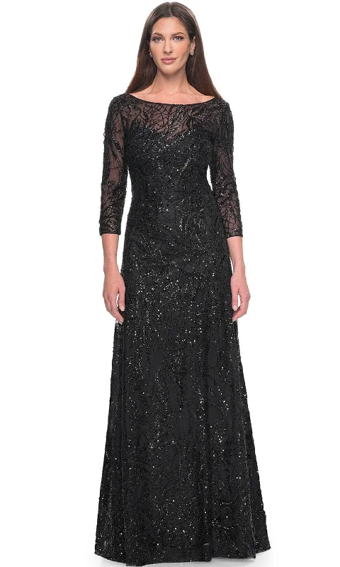 Formal Dress for Formal DinnersLa Femme 31690 - Illusion Sequin Formal Dress