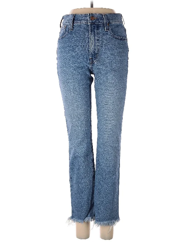 women's denim jeans with elastaneMid-Rise Bootleg Jeans in Light Wash