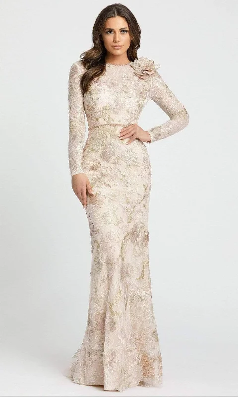 Formal Dress for Charity AwardsMac Duggal - 11174 Long Sleeve Floral Mother of the Groom Gown