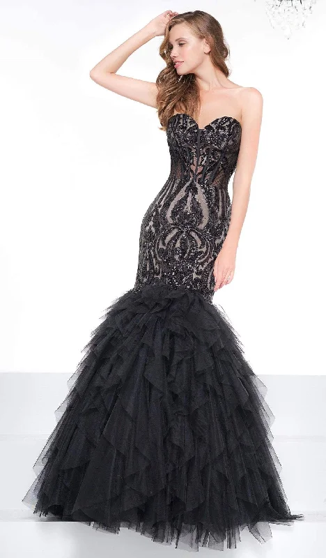 Formal Dress for Emmy AwardsColors Dress - 2067 Sequined Illusion Corset Tiered Gown