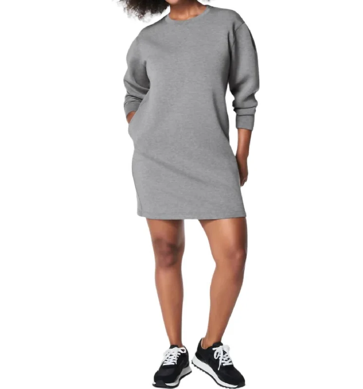 midi dresses with bow detailsAiressentials Crew Dress In Mid Grey Heather