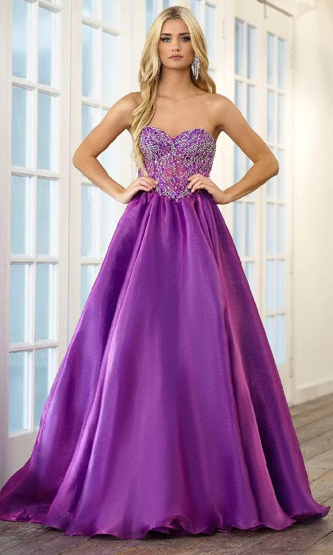 Formal Dress for Evening WeddingsAva Presley 28588 - Rhinestone Embellished Strapless Ballgown