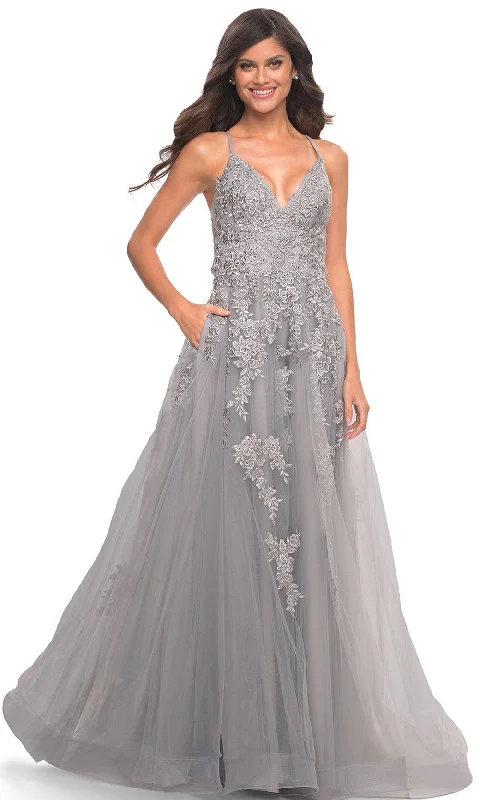 Formal Dress for Grammy AwardsLa Femme 30810 - Lace Applique A-Line Gown