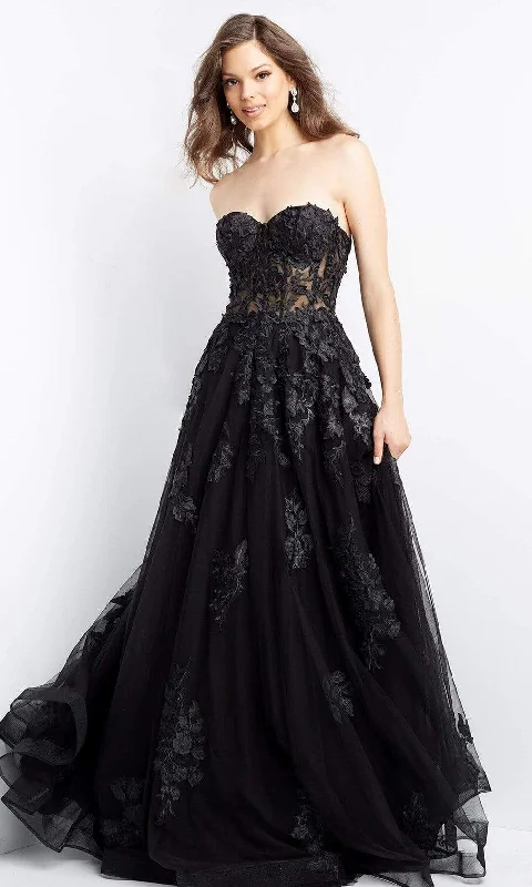 Formal Dress for Formal DancesJovani - 07901 Strapless Lace Ornate A-Line Gown