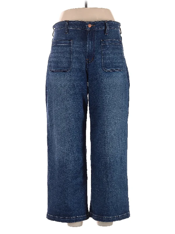 women's light denim jeansHigh-Rise Wide-leg Jeans