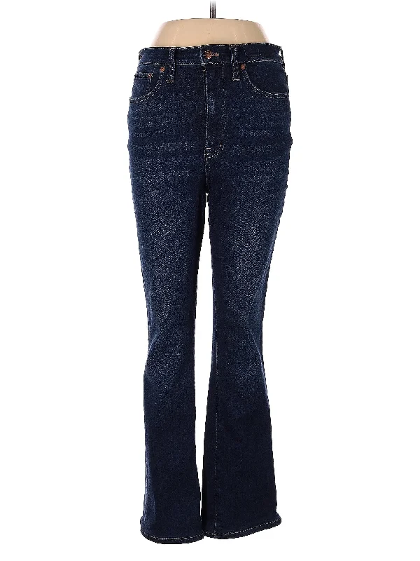 women's denim jeans with buttonsHigh-Rise Bootleg Jeans in Dark Wash