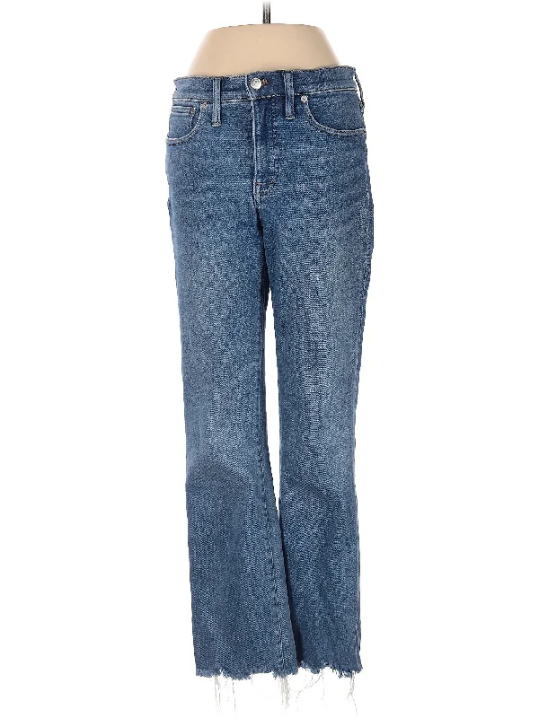 women's denim jeans with spandexMid-Rise Bootleg Jeans in Medium Wash