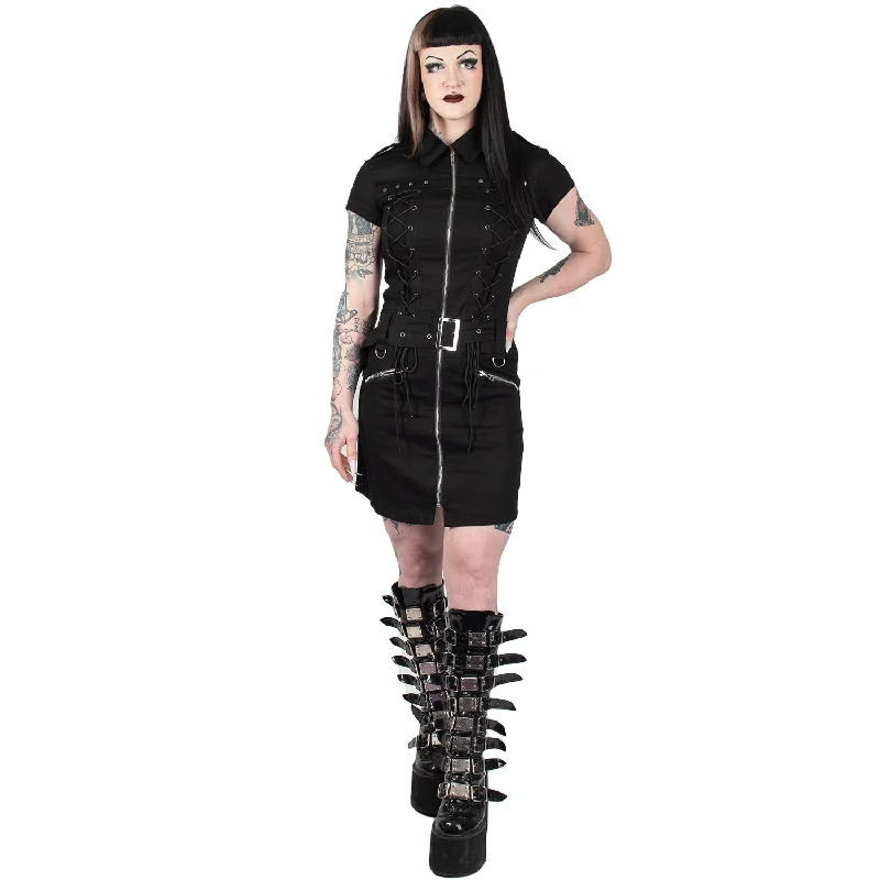 black Mimi dresses for womenOrchid Bloom | Gothic Rope Mini Dress