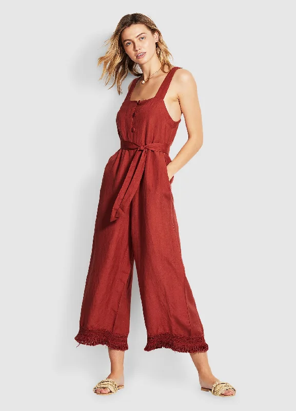 women's jumpsuits made of laceScarlet Jumpsuit - Rust