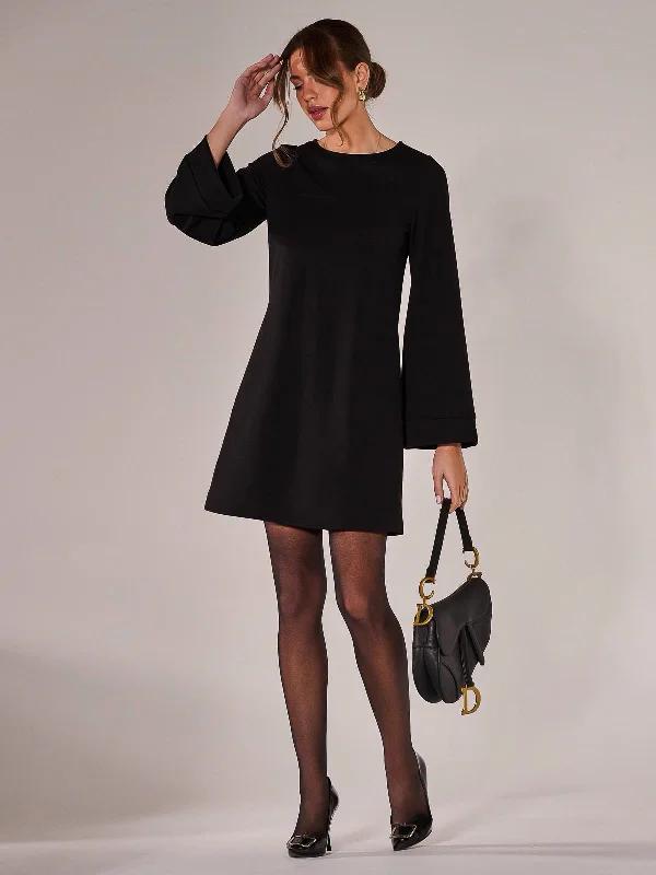 red Mimi dresses for Valentine's DayLong Sleeve Tunic Mini Dress, Black