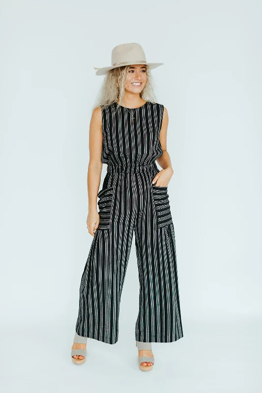 women's jumpsuits for petite womenLiberty Striped Jumpsuit