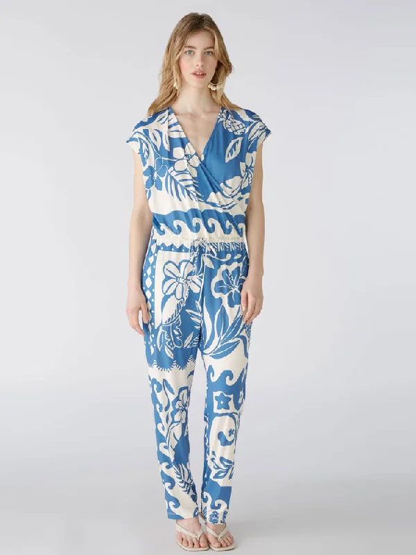 women's jumpsuits for yogaOui Jumpsuit Blue & White