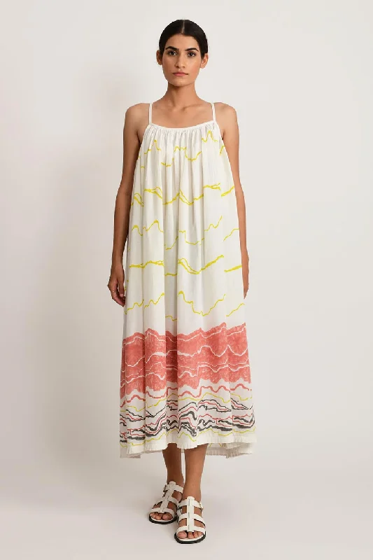 midi dresses for summerSalmon Gather Mid Dress