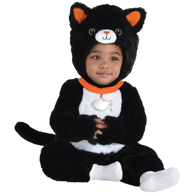 women's jumpsuits for eco-friendly choicesBlack Polyester Baby Cat Jumpsuit with Hood Set - (18-24 Months) - Ideal for Halloween & Costume Parties