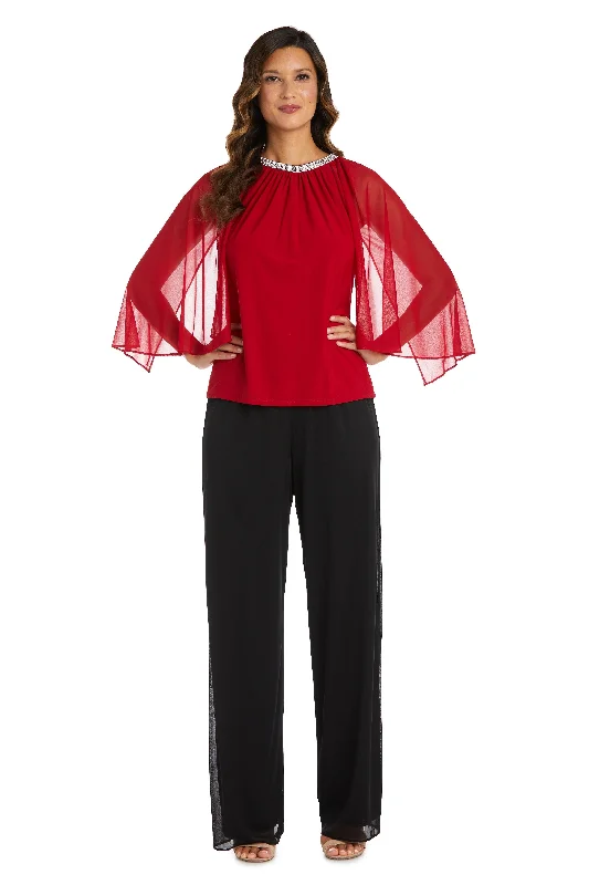 women's tops for those who appreciate subtle and muted tonesR&M Richards 9144 Formal Chiffon Capelet Top