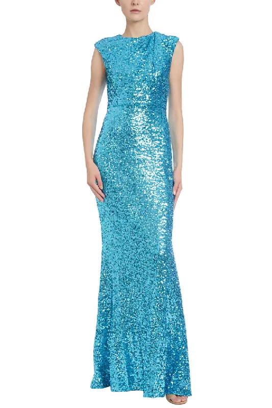 maxi dresses for maternity wearBadgley Mischka EG3841 Long Formal Sequined Mermaid Dress