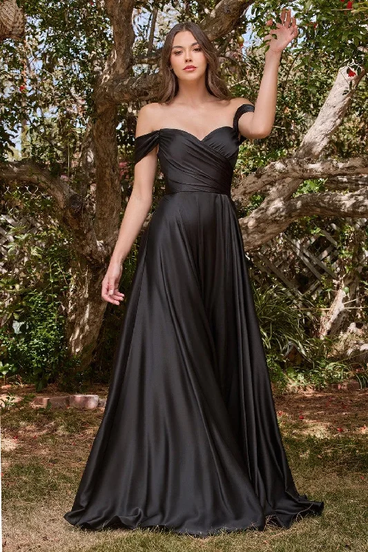 maxi dresses for boat ridesCinderella Divine 7493C Plus Size Long Off Shoulder Dress Black