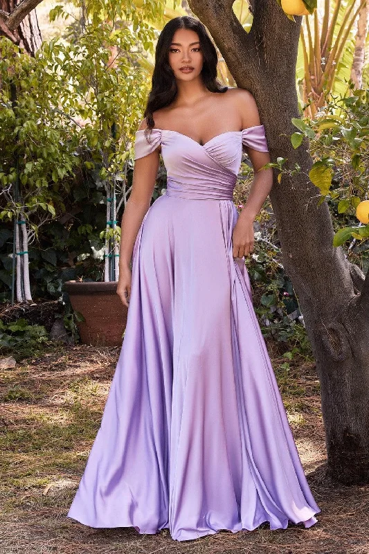 maxi dresses for day-to-night wearCinderella Divine 7493C Plus Size Long Off Shoulder Dress Lavender