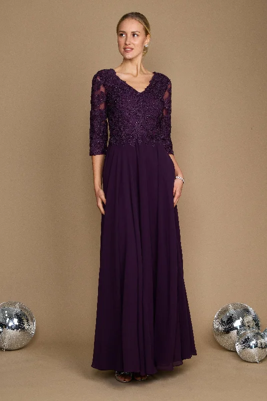 wedding dress inspirationDylan & Davids Long Formal Mother of the Bride Dress Eggplant