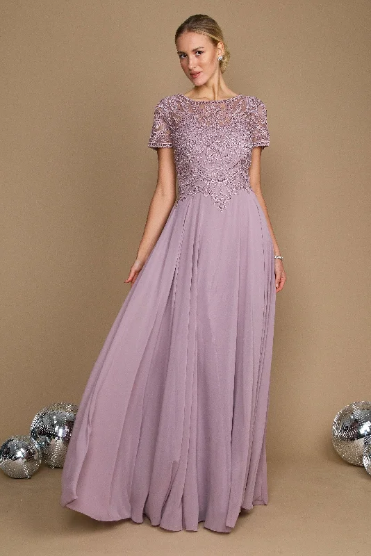 bohemian wedding dressesDylan & Davids Short Sleeve Formal Mother of the Bride Dress Mauve