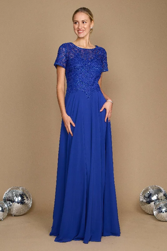 wedding dress codeDylan & Davids Short Sleeve Formal Mother of the Bride Dress Royal Blue