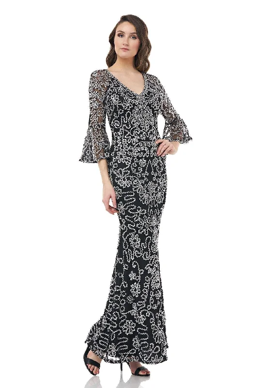 maxi dresses with built-in brasJS Collections Long Formal Bell Sleeve Dress Sale